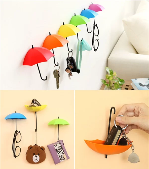 Creative Umbrella Hooks - Adhesive Key and Bag Holder - Image 7