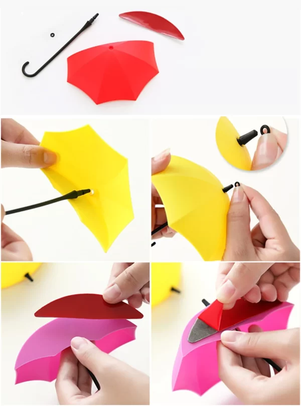 Creative Umbrella Hooks - Adhesive Key and Bag Holder - Image 8