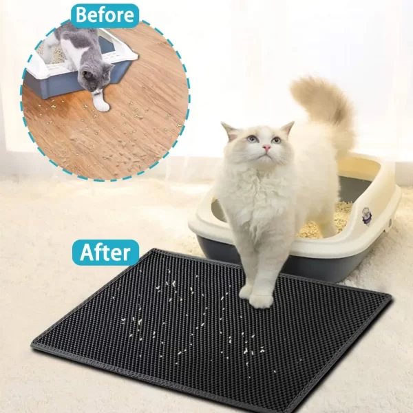 Double Layer Waterproof Cat Litter Mat - Non-Slip & Washable - Image 2