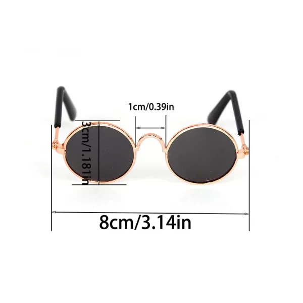 Vintage Round Sunglasses for Cats & Small Dogs - Pet Photo Props - Image 5