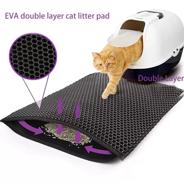 Double Layer Waterproof Cat Litter Mat - Non-Slip & Washable