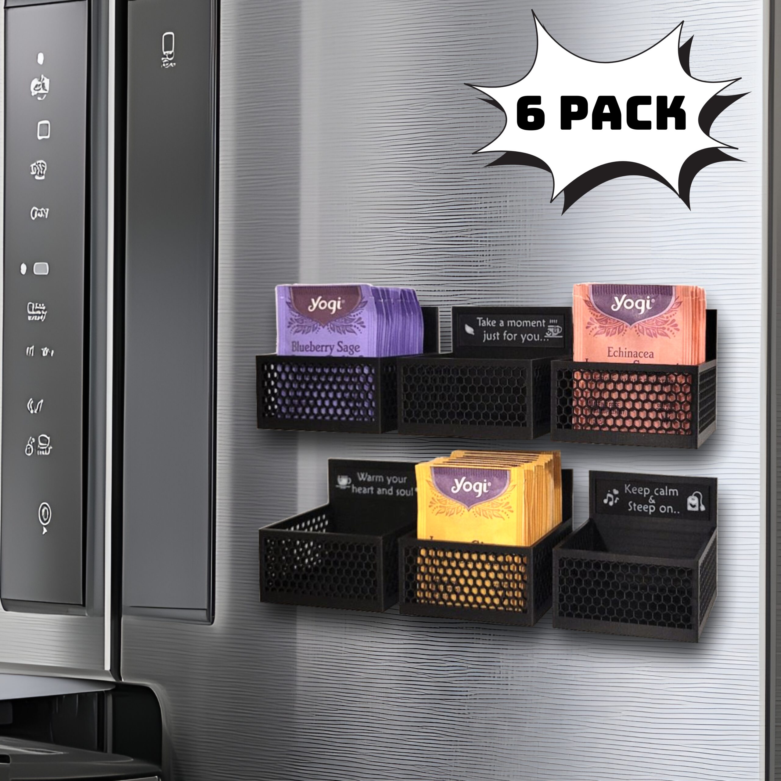 Magnetic Tea Organizer, Tea Bag Organizer for fridge, Kitchen Organizer Storage Tray, Declutter Kitchen Countertop