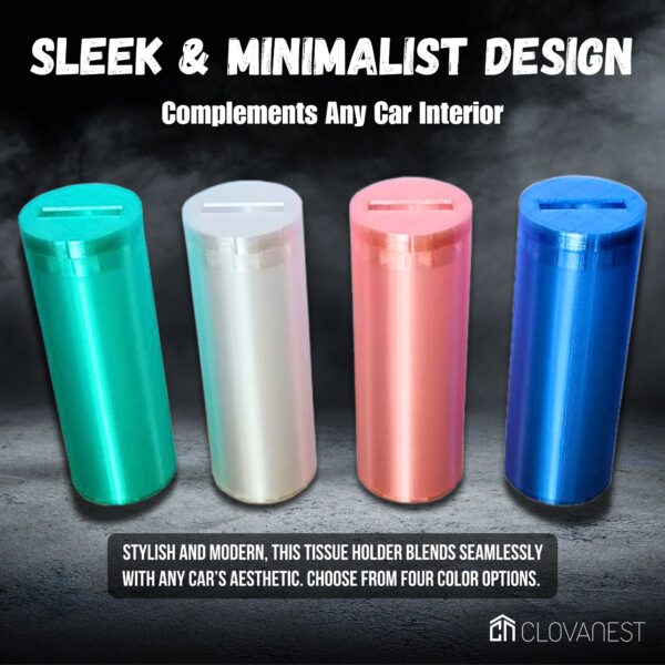 Car Tissue Holder – Travel Tissues for Car Cup Holder, Road Trip Essential, Car Must-Have for Organization, Cute Car Accessory, New Car Gift - Image 3