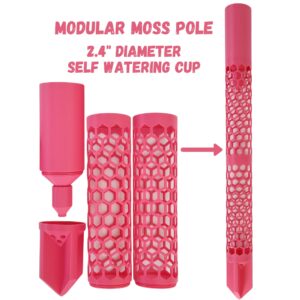 Plastic Moss Pole for Monstera, Pothos, Philodendron - Modular Extendable Plant Support for Climbing Plants, Self Watering Cut with Flow Control Mechanism - Indoor Climbing Plant Pole