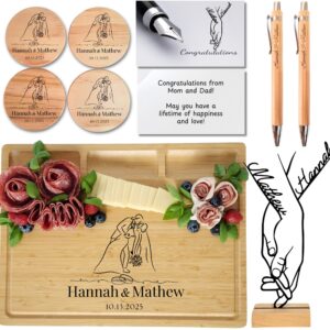 Wedding Gifts for Couples or Bride, Personalized Large Charcuterie Board Gift Set, Engagement Gifts for Couples, House Warming Gift, Unique Wedding Presents, Bridal Shower Gift, Bride Gifts, Christmas