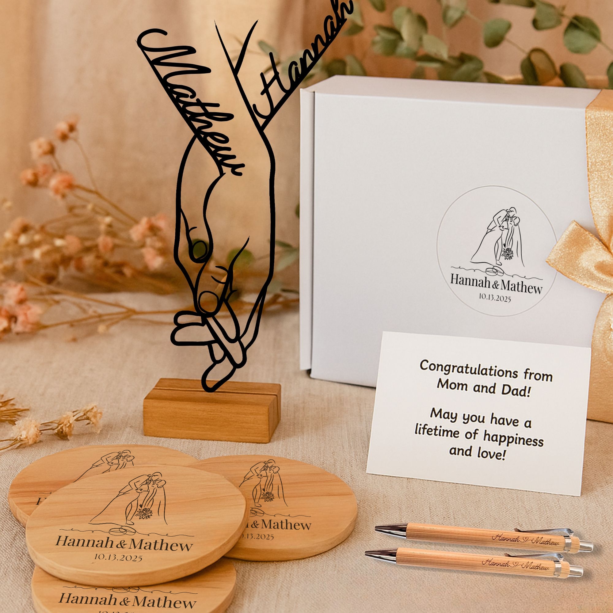 Wedding Gifts for Couples or Bride, Personalized Large Charcuterie Board Gift Set, Engagement Gifts for Couples, House Warming Gift, Unique Wedding Presents, Bridal Shower Gift, Bride Gifts, Christmas