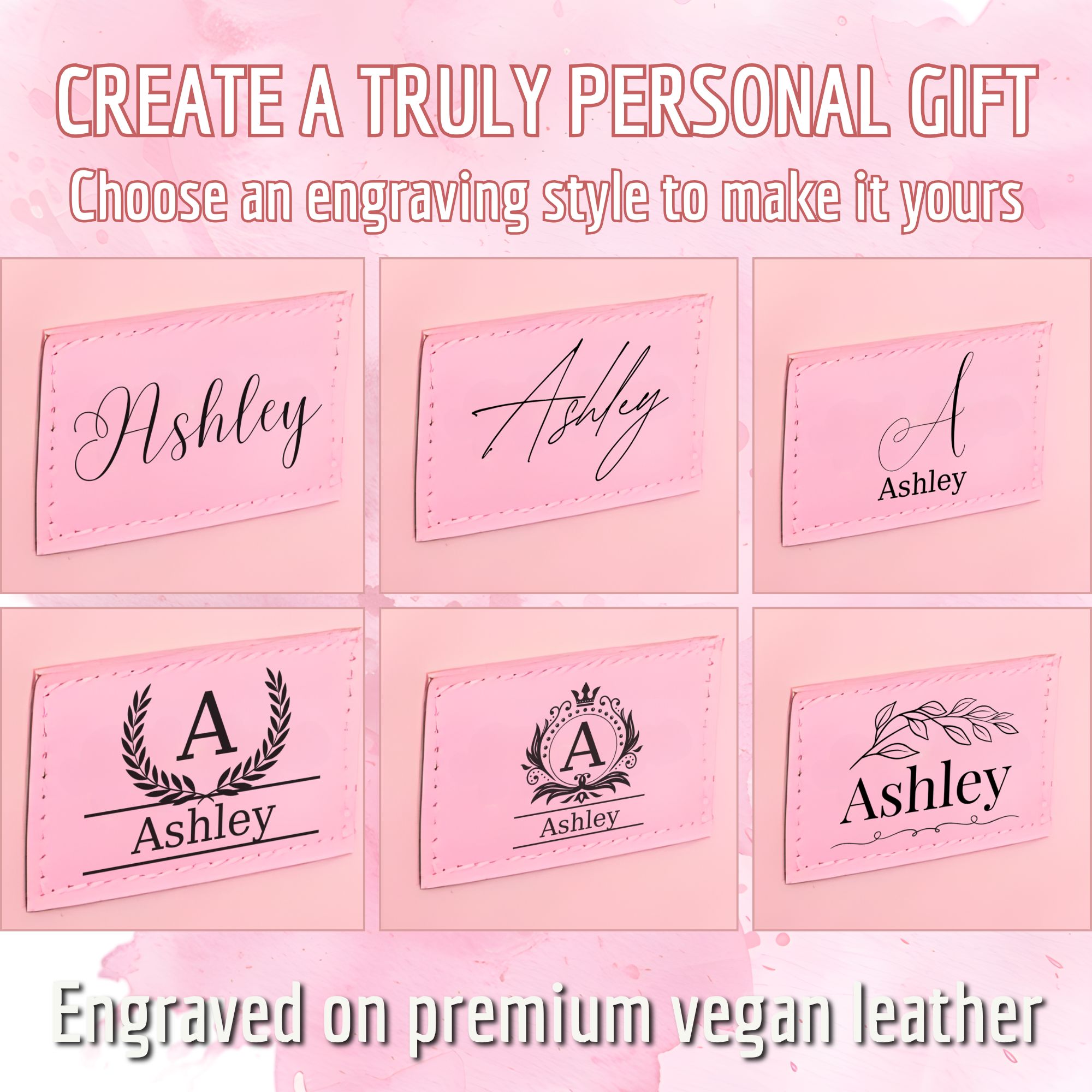 Custom Travel Toiletry Bag for Women, Personalized Vegan Leather Makeup Bag with Hanging Hook