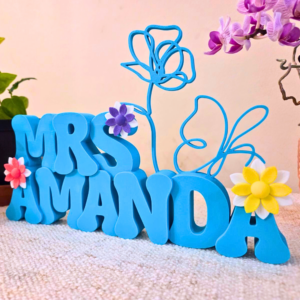 Teacher name plate for desk