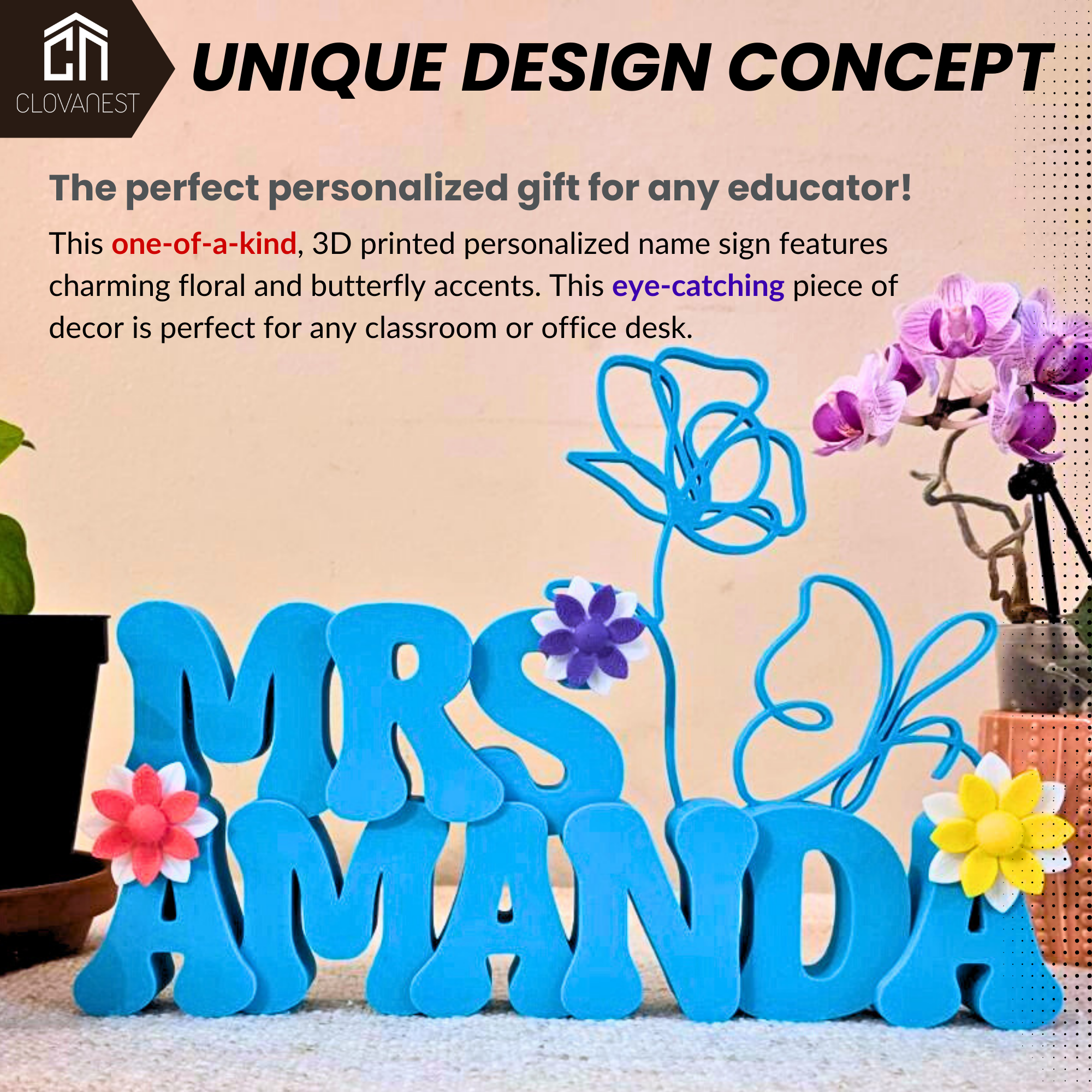 Teacher name plate for desk