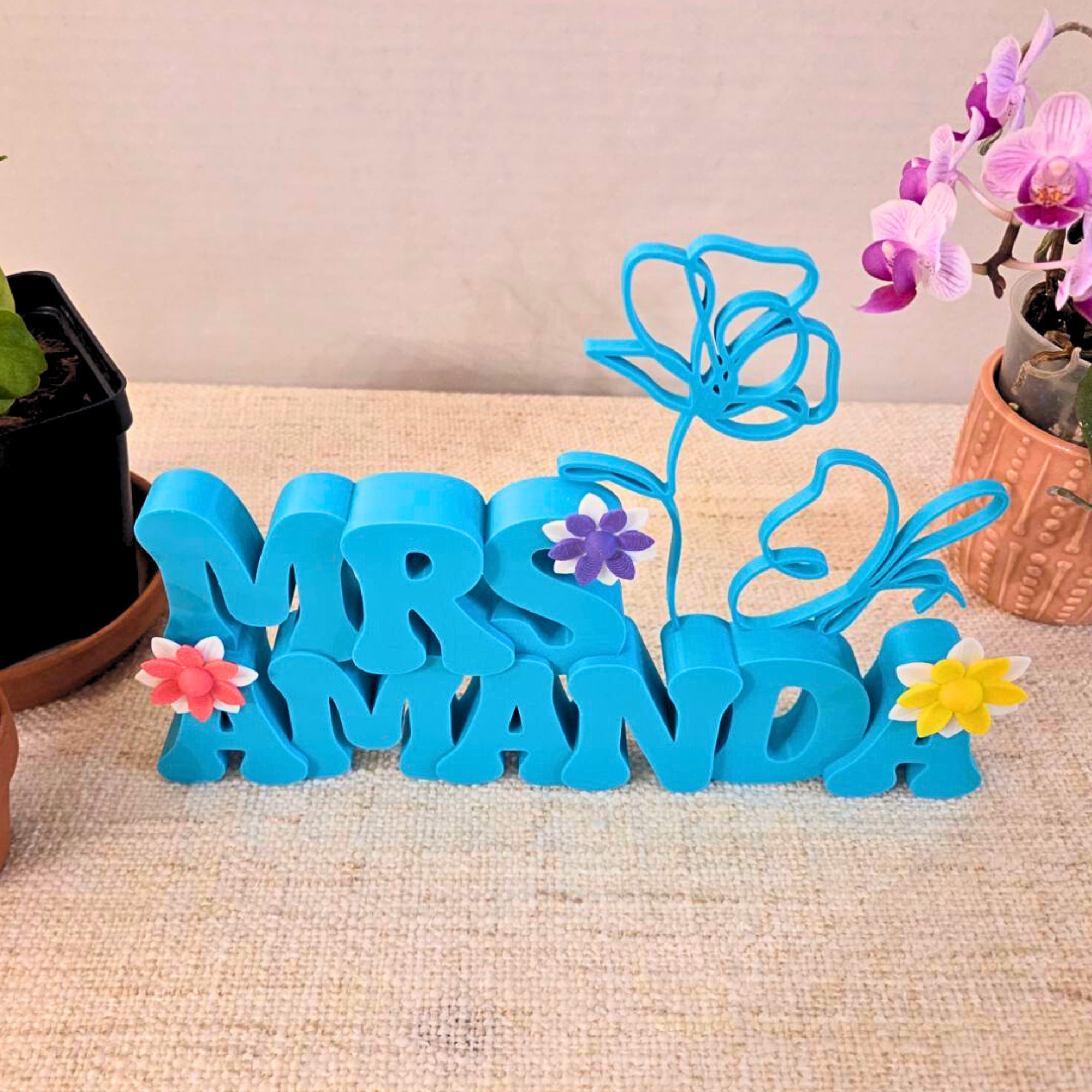 Teacher name plate for desk