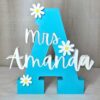Personalized Teacher Name Plate for Desk with Daisy or Star Accents, 3D Printed Desk Name Sign, Personalized Classroom Decor, Teacher Appreciation Gift